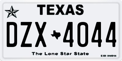 TX license plate DZX4044