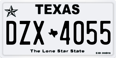 TX license plate DZX4055
