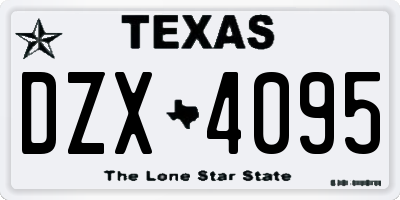 TX license plate DZX4095