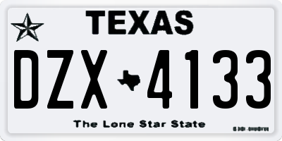 TX license plate DZX4133
