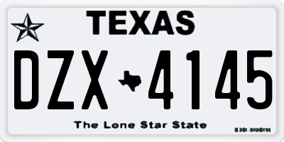 TX license plate DZX4145