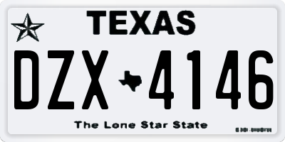 TX license plate DZX4146