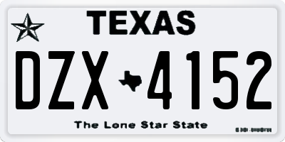 TX license plate DZX4152