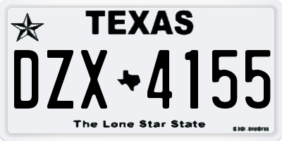 TX license plate DZX4155