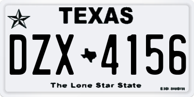 TX license plate DZX4156