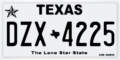 TX license plate DZX4225