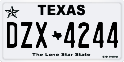 TX license plate DZX4244