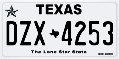 TX license plate DZX4253