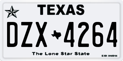 TX license plate DZX4264