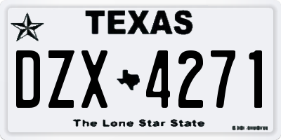 TX license plate DZX4271