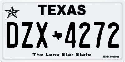 TX license plate DZX4272