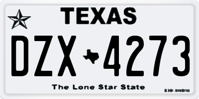 TX license plate DZX4273