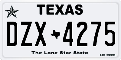 TX license plate DZX4275