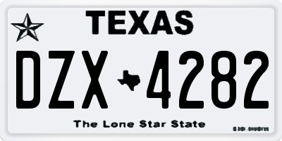 TX license plate DZX4282