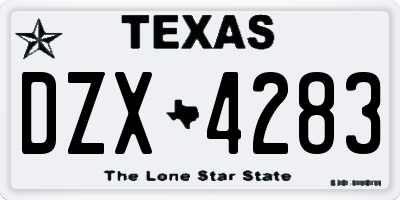 TX license plate DZX4283