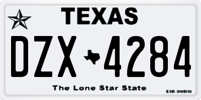 TX license plate DZX4284