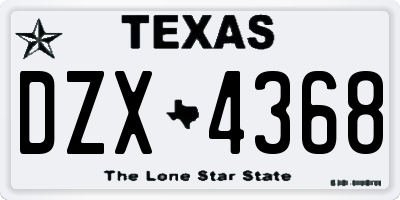 TX license plate DZX4368