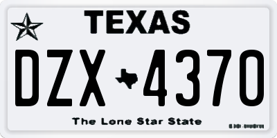 TX license plate DZX4370