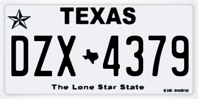 TX license plate DZX4379