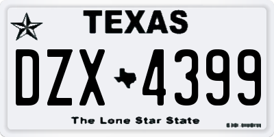 TX license plate DZX4399