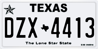 TX license plate DZX4413