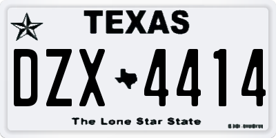 TX license plate DZX4414