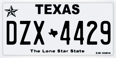 TX license plate DZX4429