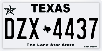 TX license plate DZX4437