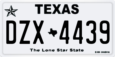 TX license plate DZX4439