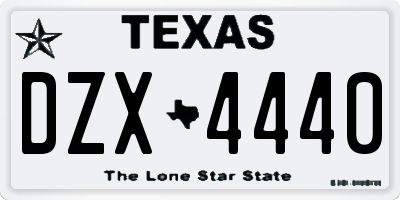 TX license plate DZX4440