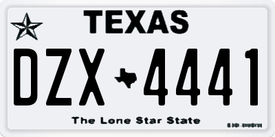 TX license plate DZX4441