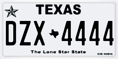 TX license plate DZX4444