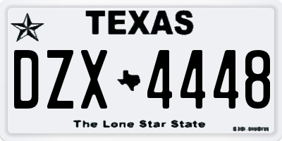 TX license plate DZX4448