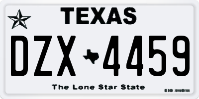 TX license plate DZX4459