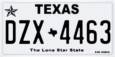 TX license plate DZX4463