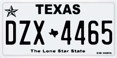 TX license plate DZX4465