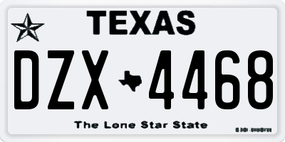 TX license plate DZX4468