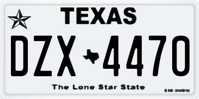 TX license plate DZX4470