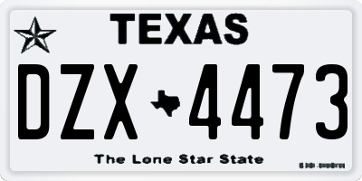 TX license plate DZX4473