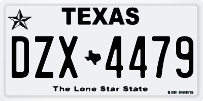 TX license plate DZX4479