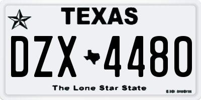 TX license plate DZX4480