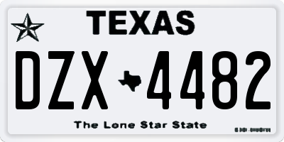 TX license plate DZX4482