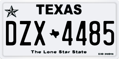 TX license plate DZX4485