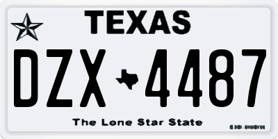 TX license plate DZX4487