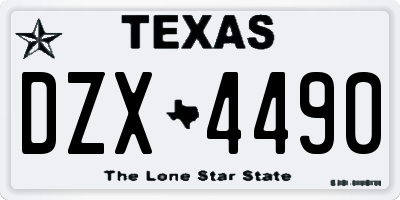 TX license plate DZX4490
