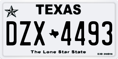 TX license plate DZX4493