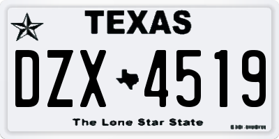 TX license plate DZX4519