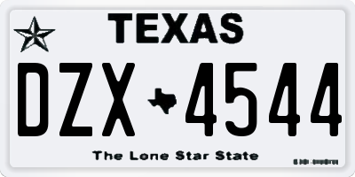 TX license plate DZX4544
