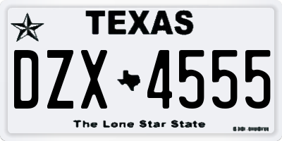 TX license plate DZX4555