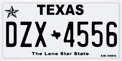 TX license plate DZX4556